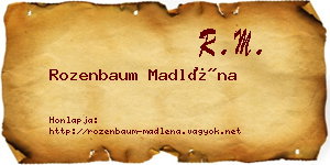 Rozenbaum Madléna névjegykártya